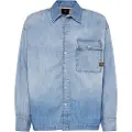 G-Star G-Startil mænd. D25517-D539-G924 Skjorte Boxy Fit Flap Pocket blå (M), Casual, Bomuld, Lange ærmer