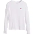 Levi's Levi'stil kvinder. 000KL-0000 Essential Housemark T-shirt hvid (S), Casual, Bomuld, Lange ærmer