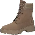 Timberland Timberlandtil kvinder. TB1A5Z849291 Cortina Valley taupe vandtætte mellemlange læderstøvler med snørebånd (38 W), Fast, Blonder, Casual, Grå