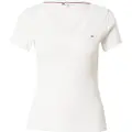 Tommy Hilfiger Tommy Jeanstil kvinder. DW0DW17385 Essential hvid T-shirt med V-hals (XL), Casual, Korte ærmer, Økologisk bomuld, Bæredygtig