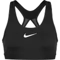 Nike Justerbar Nike Swoosh-sports-bh uden indlæg og med kraftig støtte til kvinder - sort