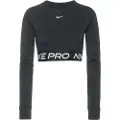 Nike Kort Nike Pro Dri-FIT-top med lange ærmer til kvinder - sort