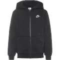 Nike Sportswear Club Fleece-hættetrøje med fuld lynlås til større børn - sort