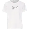 Nike Kortærmet Nike One Fitted Dri-FIT-trøje til større børn (piger) - hvid