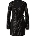 Superdry Sequin Wrap Langærmet Kort Kjole
