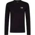 EA7 EA7til mænd. 8NPT28_PJVQZ Core Identity langærmet t-shirt i bomuld, sort (XXL), Casual, Lange ærmer
