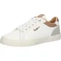 Pepe Jeans Pepe Jeanstil kvinder. PLS31588 Kenton Court lædersko hvid (42), Fast, Ruskind, Blonder, Casual