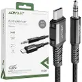 Acefast lydkabel USB-C til 3,5 mm jackstik - 1,2 m - sort