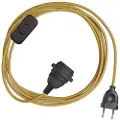 Creative Cables Snakebis E14 Lampeskærm-kabelsæt Med Lampeholder. Farvet Stofkabel Og 2-benet Stik 1.8 M