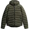 Superdry Superdrytil mænd. M5011906A Fuji Sport Quiltet jakke med hætte grøn (XXL), Casual, Bæredygtig, Genanvendt nylon