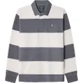 Hackett London Hackett Londontil mænd. HM570840 Polo Rugby Stripes grå (L), Casual, Bomuld, Lange ærmer