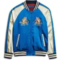 Superdry Superdrytil mænd. M5011855A Sukajan bomberjakke blå (L), Casual, Polyester, Lange ærmer
