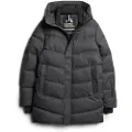 Superdry Superdrytil mænd. M5011980A Quiltet jakke City Chevron grå (M), Casual, Genanvendt polister, Bæredygtig