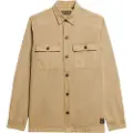 Superdry Superdrytil mænd. M4010799A Brun langærmet militærskjorte (XXL), Casual, Bomuld, Lange ærmer