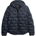 Superdry Superdrytil mænd. M5011811A Kort quiltet jakke navy (S), Casual, Polyester, Blå
