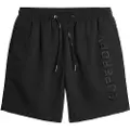 Superdry Superdrytil mænd. M3010227A Premium sort broderet badedragt (L), Badetøj, Bæredygtig, Genanvendt polyester