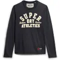 Superdry Superdrytil mænd. M6010824A Atletisk langærmet t-shirt i navy (M), Casual, Bomuld, Lange ærmer, Blå