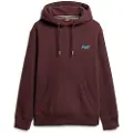 Superdry Superdrytil mænd. M2013110A Sweatshirt med hætte og logo Essential purple (S), Casual, Lilla, Bomuld, Bæredygtig