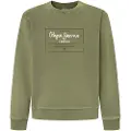 Pepe Jeans Pepe Jeanstil mænd. PM582721 Sweatshirt Simon grøn (S), Casual, Økologisk bomuld, Bæredygtig