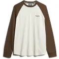 Superdry Superdrytil mænd. M6010833A Essential logo langærmet baseball t-shirt hvid, grøn (L), Brun, Casual, Bomuld, Lange ærmer