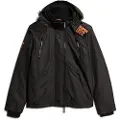 Superdry Superdrytil mænd. M5011921A Mtn Windbreaker-jakke med hætte, sort (S), Casual, Genanvendt polister, Bæredygtig