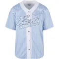 Karl kani Varsity Logo Pinstripe Baseball Kortærmet Skjorte