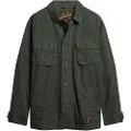 Superdry Superdrytil mænd. M4010729A Mørkegrøn militærjakke (L), Casual, Bomuld, Lange ærmer