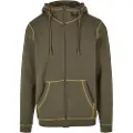 Urban Classics Organic Contrast Flatlock Stitched Sweatshirt Med Lynlås