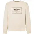 Pepe Jeans Pepe Jeanstil mænd. PM582721 Sweatshirt Simon hvid (M), Casual, Økologisk bomuld, Bæredygtig