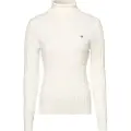Gant Ganttil kvinder. 4800102 Eights strikket pullover med svanehals i hvid stretchbomuld (L), Casual