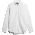 Superdry Superdrytil mænd. M4010653A Oxford-skjorte hvid (XXL), Casual, Party, Klassisk, Lange ærmer, Økologisk bomuld, Bæredygtig