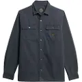Superdry Superdrytil mænd. M4010730A Workwear marineblå overshirt i lærred (L), Casual, Bomuld, Lange ærmer, Økologisk bomuld, Bæredygtig