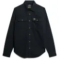 Superdry Superdrytil mænd. M4010723A Flannel arbejdsskjorte sort (XL), Casual, Lange ærmer, Økologisk bomuld, Bæredygtig