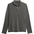 Superdry Superdrytil mænd. M1110386A Studios grå langærmet strikket poloshirt (L), Casual, Bomuld, Korte ærmer, Lange ærmer