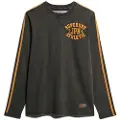Superdry Superdrytil mænd. M6010848A Vintage Athletic langærmet stribet t-shirt sort (XL), Casual, Bomuld, Lange ærmer