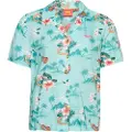 Superdry Superdrytil kvinder. W4010371A Vintage Logo Beach Resort Logo Shirt turkis (S), Casual, Viscose, Korte ærmer