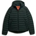 Superdry Superdrytil mænd. M5011871A Sildebensmønstret jakke med hætte Fuji-grøn (S), Casual, Bæredygtig, Genanvendt nylon