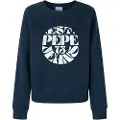 Pepe Jeans Pepe Jeanstil kvinder. PL581478 Elena navy sweatshirt (L), Casual, Bomuld, Bæredygtig, Blå