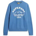 Superdry Superdrytil mænd. M2013716A Lo-Fi Outdoors Graphic Crew sweatshirt blå (XXL), Casual, Økologisk bomuld, Bæredygtig