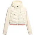 Superdry Superdrytil kvinder. W5011727A Storm Fuji Hybrid bomberjakke med hætte hvid (S), Casual, Nylon, Bæredygtig