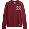 Superdry Superdrytil mænd. M6010835A Vintage Athletic langærmet T-shirt bordeaux (L), Casual, Bomuld, Lange ærmer, Burgund
