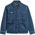 Superdry Superdrytil kvinder. W5011677A Denimjakke Chore blå (XS), Casual, Bomuld, Lange ærmer