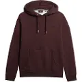 Superdry Superdrytil mænd. M2013110A Sweatshirt med hætte og logo Essential maroon (S), Casual, Rødbrun, Bomuld, Lange ærmer