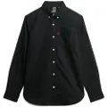 Superdry Superdrytil mænd. M4010653A Oxford-skjorte sort (M), Casual, Party, Bomuld, Klassisk, Lange ærmer