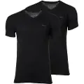 Gant Ganttil mænd. 900002018 Pakke med to sorte V-hals-T-shirts (S), Casual, Afslappet, Bomuld, Korte ærmer