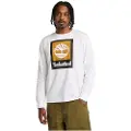 Timberland Timberlandtil mænd. TB0A5VBB1001 Langærmet T-shirt med hvidt Stack-logo (3XL), Casual, Bomuld, Lange ærmer