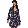 Superdry Printed Wrap Langærmet Kort Kjole