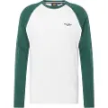 Superdry Superdrytil mænd. M6010801A Essential langærmet baseball t-shirt hvid, grøn (XL), Casual, Bomuld, Lange ærmer