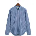 Gant Ganttil mænd. 3000132 Slim Fit stribet poplinskjorte blå (S), Casual, Bomuld, Klassisk, Lange ærmer