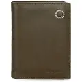 Pepe Jeans Pepe Jeanstil mænd. 7372034 Læderpung Badge lodret tegnebog med møntpung Khaki -8.5x11.5x1cm (OSFA), Brun, Casual, Grøn